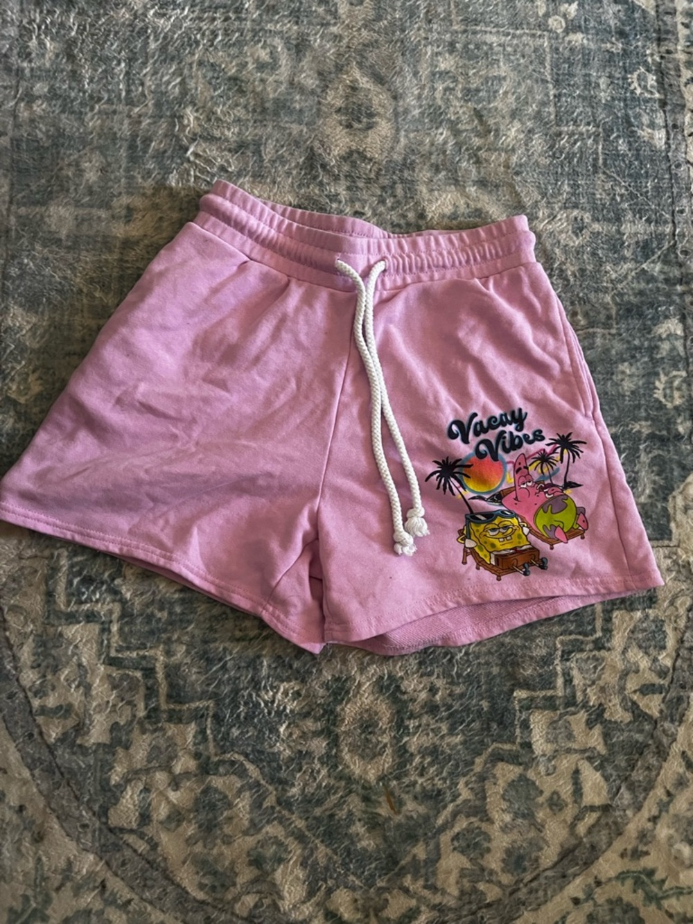SpongeBob Squarepants Pink 'Vacay Vibes' Drawstring Athletic Shorts